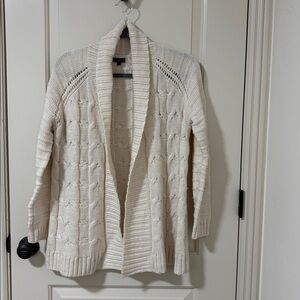 Talbots Cream Cable Knit Cardigan